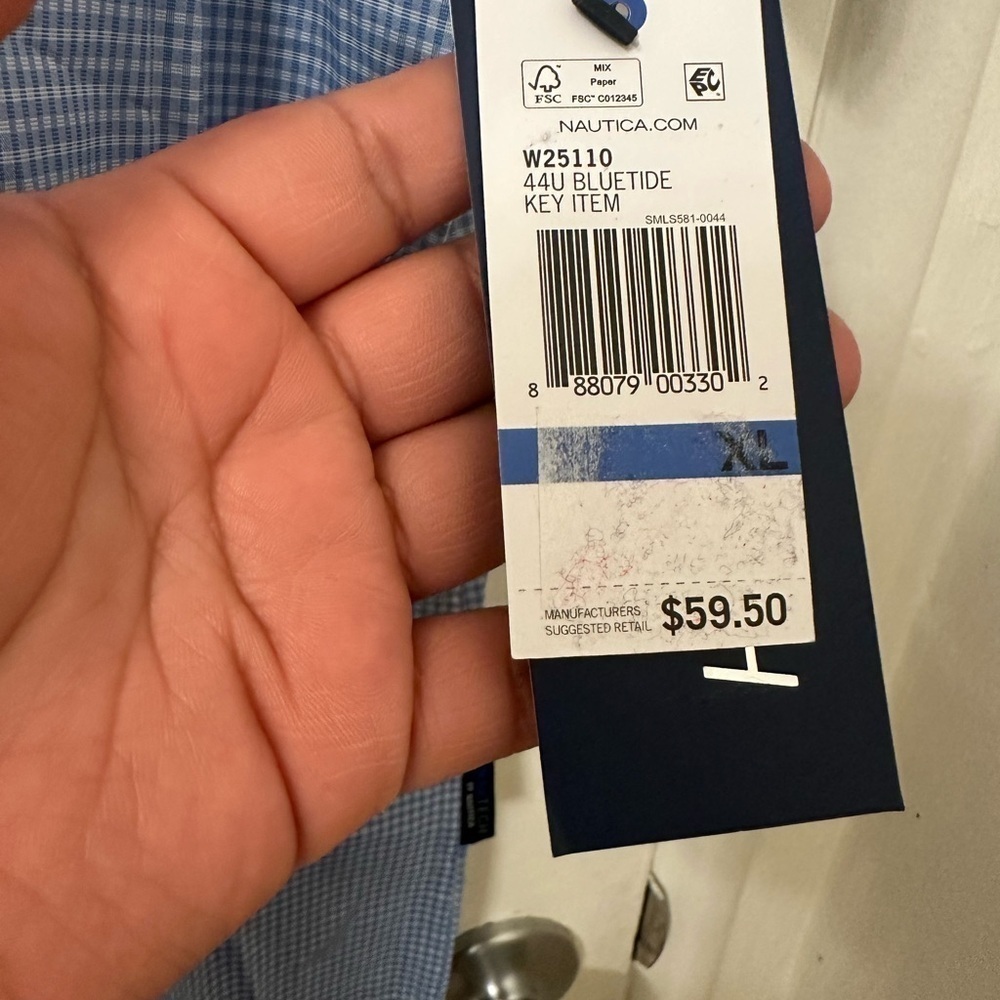 Nautica Slate Blue Short-Sleeve Shirt Classic Fit - Picture 3 of 6